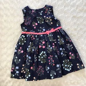 Carter’s Sleeveless Summer Dress Blue Pink Floral Print Size 12 Months